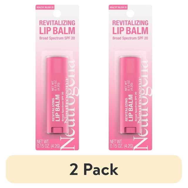 (2 pack) Neutrogena Revitalizing Tinted Lip Balm, SPF 20, Sheer Healthy Blush, .15 oz