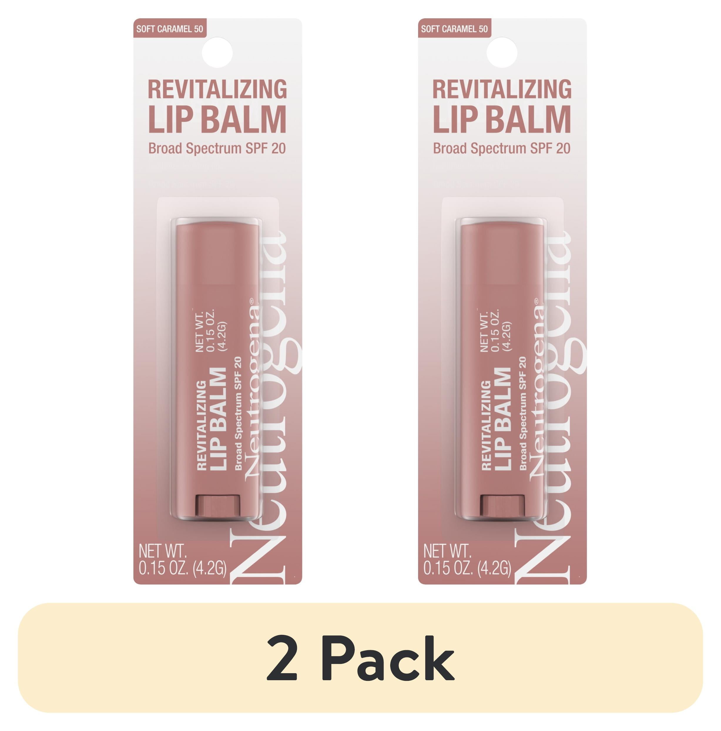 (2 pack) Neutrogena Revitalizing Tinted Lip Balm, SPF 20, Sheer Soft Caramel, .15 oz