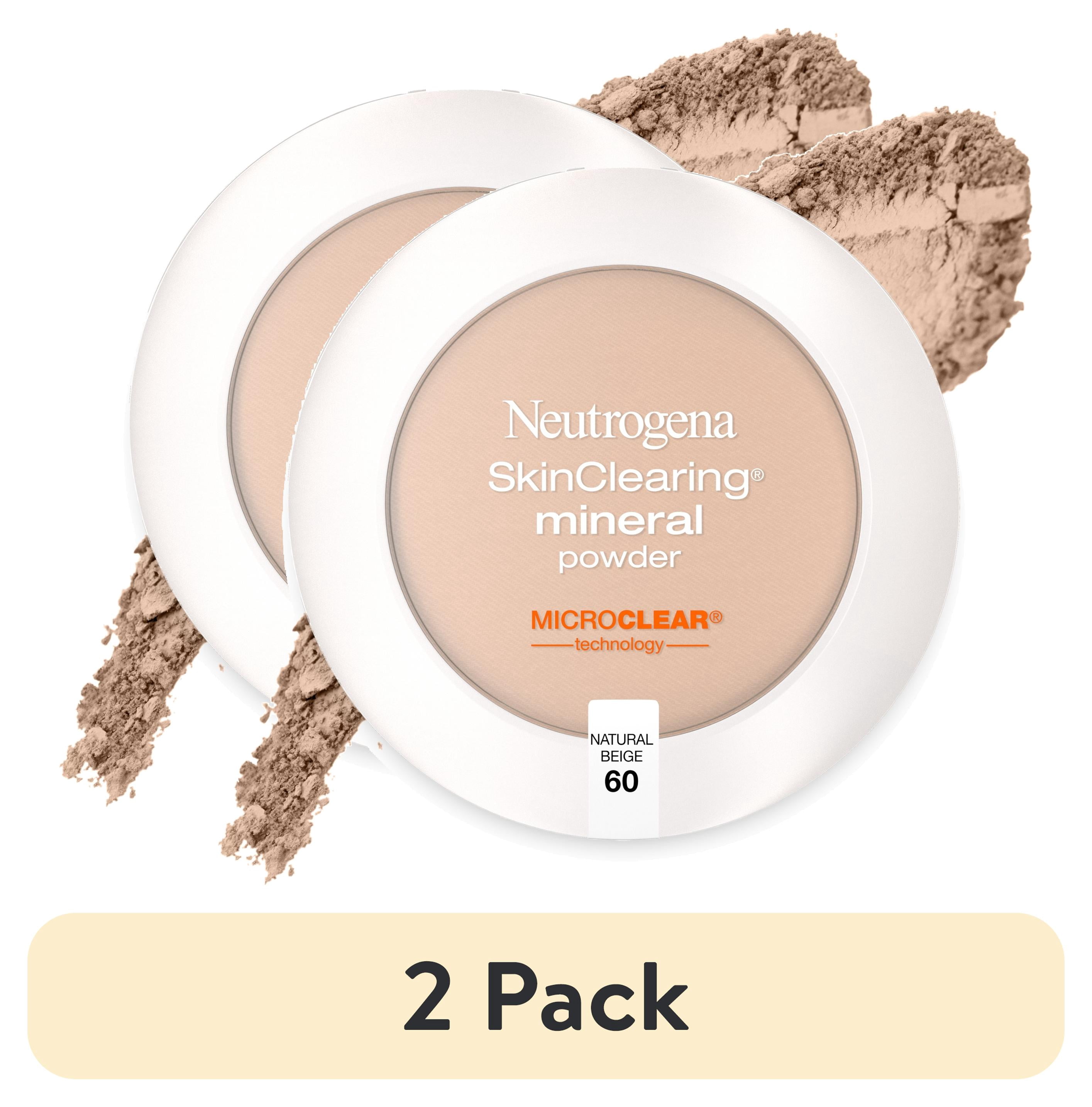 (2 pack) Neutrogena SkinClearing Pressed Acne Powder, Natural Beige 60,.38 oz
