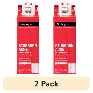 (2 pack) Neutrogena Stubborn Acne AM Treatment with Benzoyl Peroxide, 2.0 oz