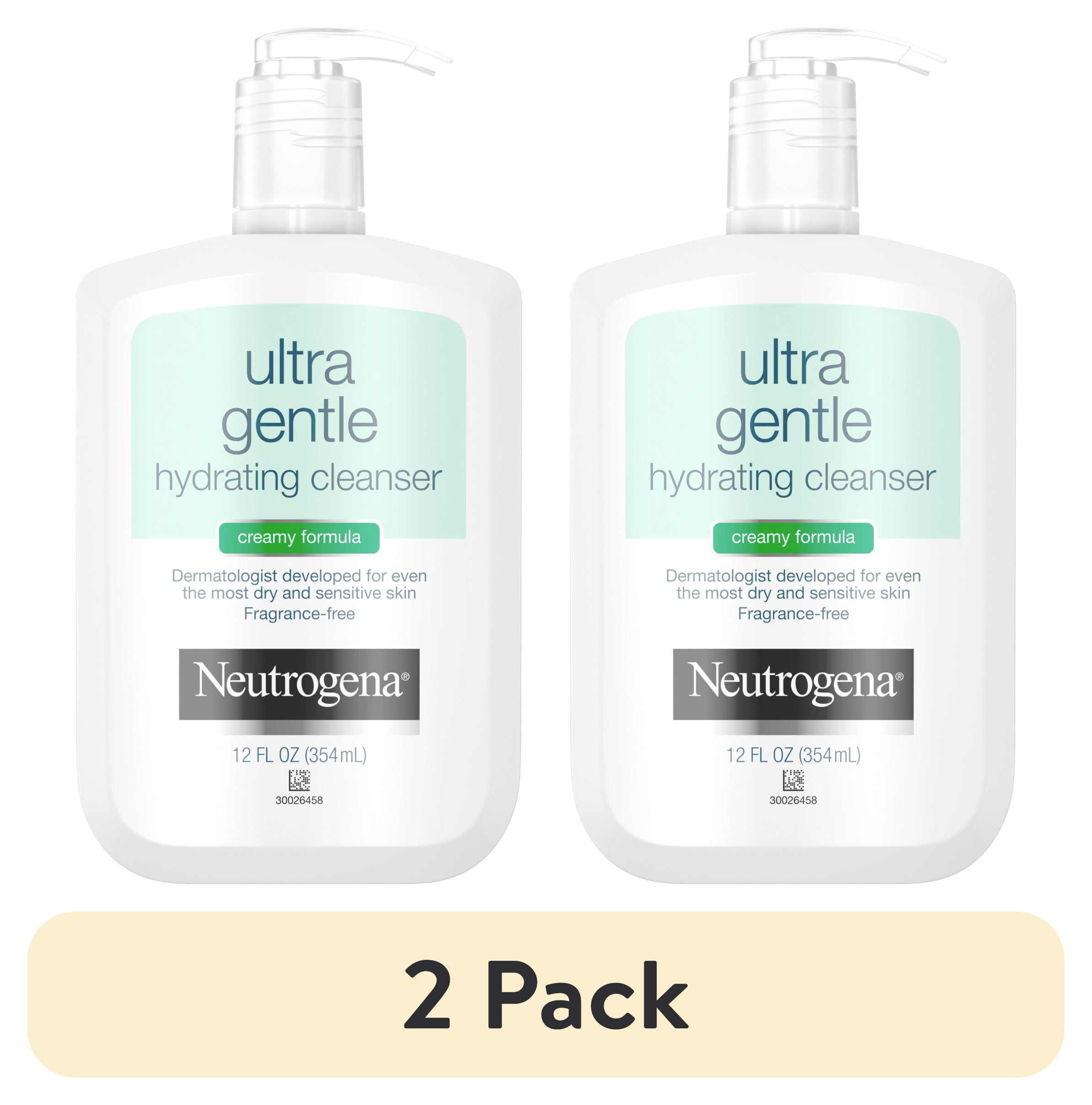 (2 pack) Neutrogena Ultra Gentle Hydrating Creamy Facial Cleanser, 12 fl. oz
