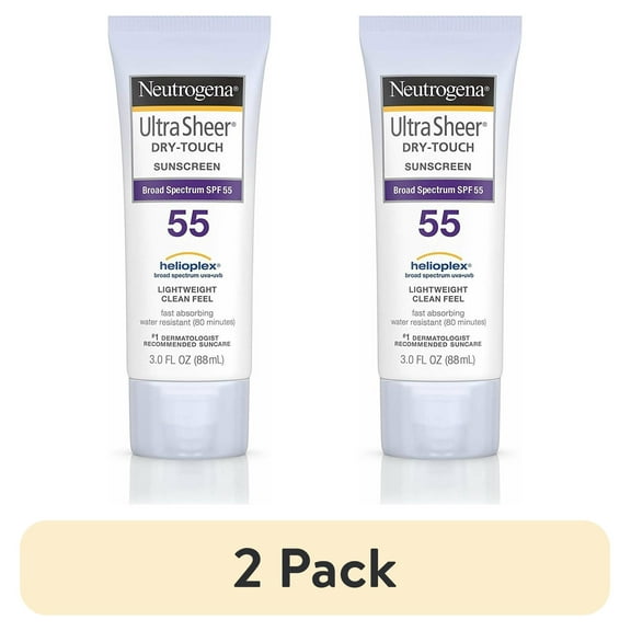 (2 pack) Neutrogena Ultra Sheer Dry-Touch Broad Spectrum SPF 55 Sunscreen, 3oz