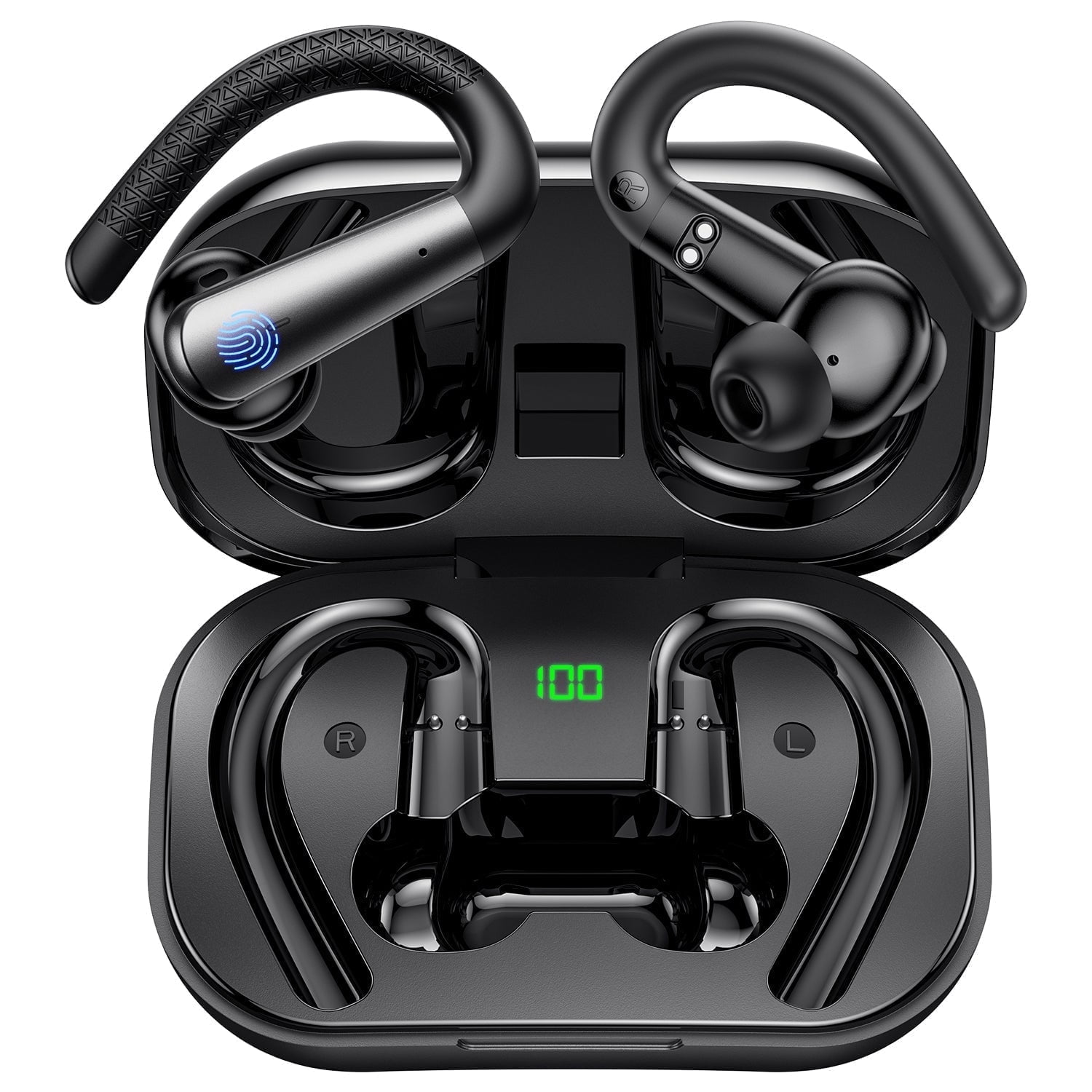 (2 pack) New Bee Bluetooth Earbuds Wireless IPX6 Waterproof over-Ear Stereo Bass Earphones for Sports/Workout
