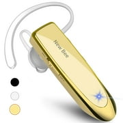 2 pack New Bee Bluetooth Headset 24Hrs Talk Time 60 Days Standby Wireless Earpiece with Microphone, Gold