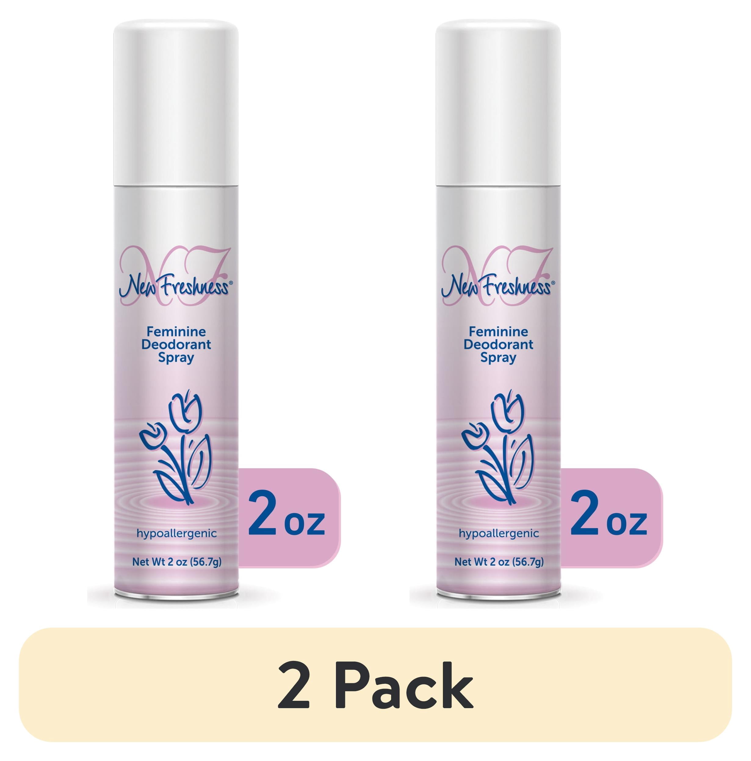 (2 pack) New Freshness Feminine Deodorant Spray, Hypoallergenic, Original Scent, 2 Oz