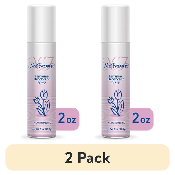 (2 pack) New Freshness Feminine Deodorant Spray, Hypoallergenic, Original Scent, 2 Oz