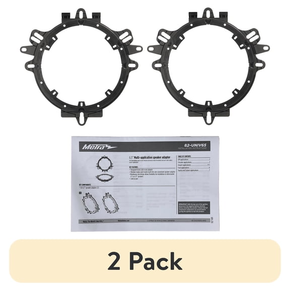 (2 pack) Metra WM-UN65SA Universal 6.5 Inch Aftermarket Speaker Adapters in Black