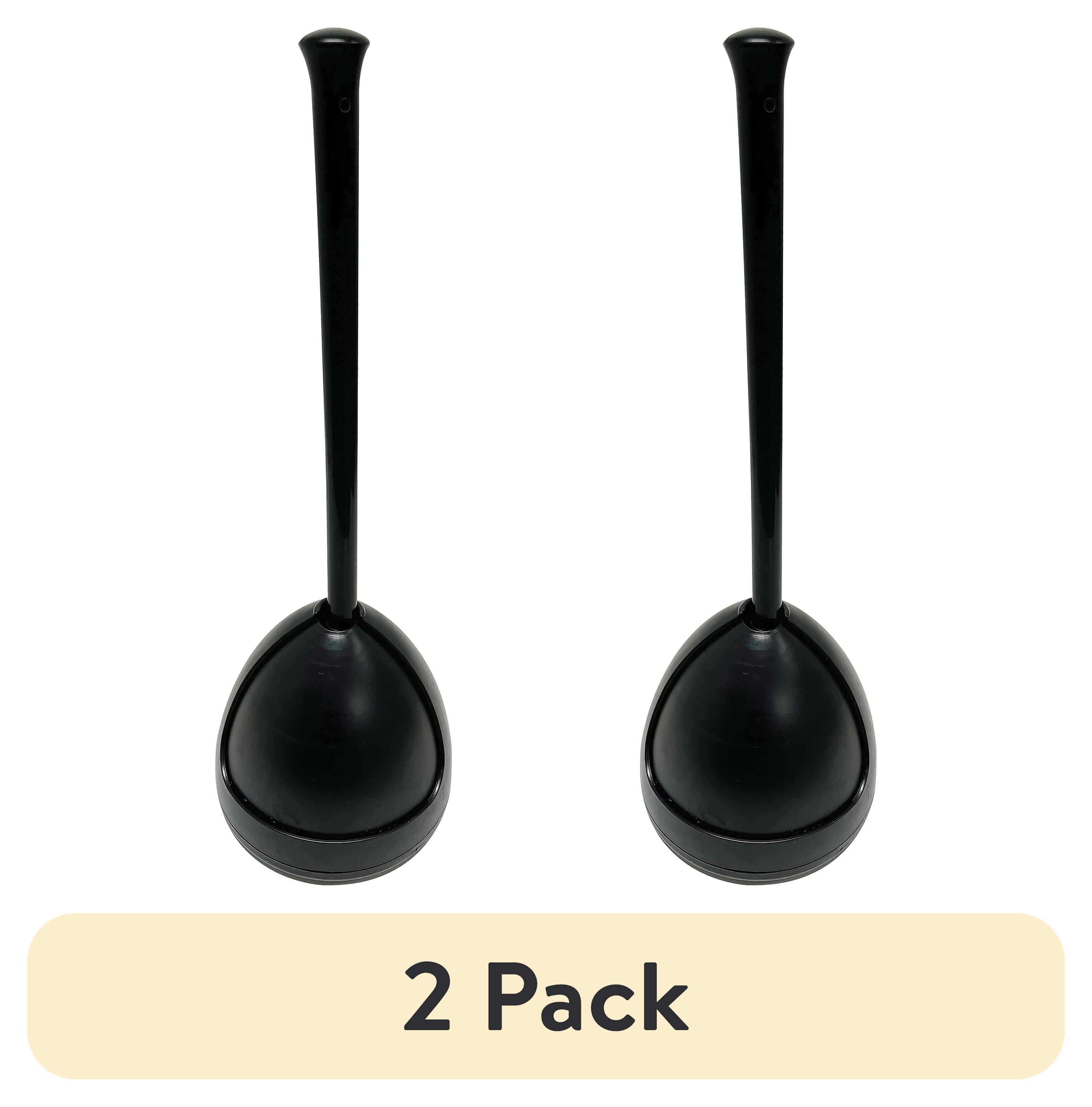 (2 pack) Plumb Craft Toilet Plunger with Twist Caddy Storage Holder - Black