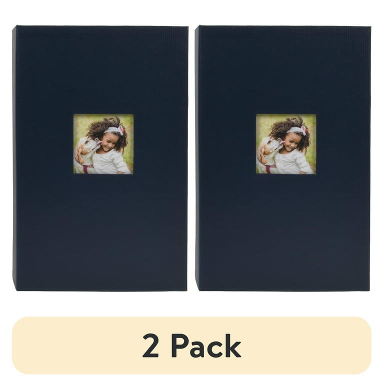 2 pack) New View Gifts Blue Photo Album, Hardcover with Slip-In