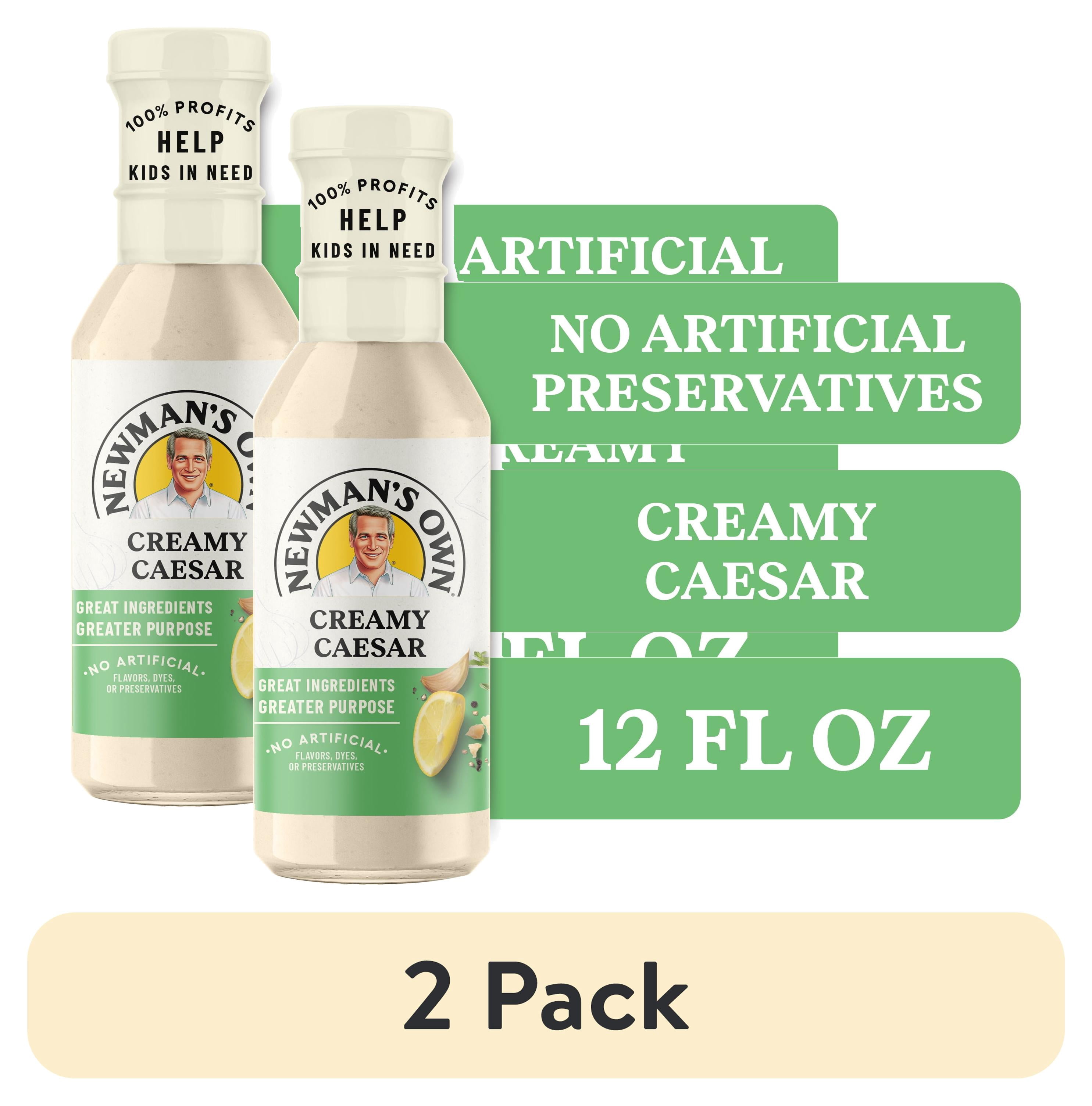 (2 pack) Newman's Own Creamy Caesar Salad Dressing, Marinade, and Dip, 12 fl oz