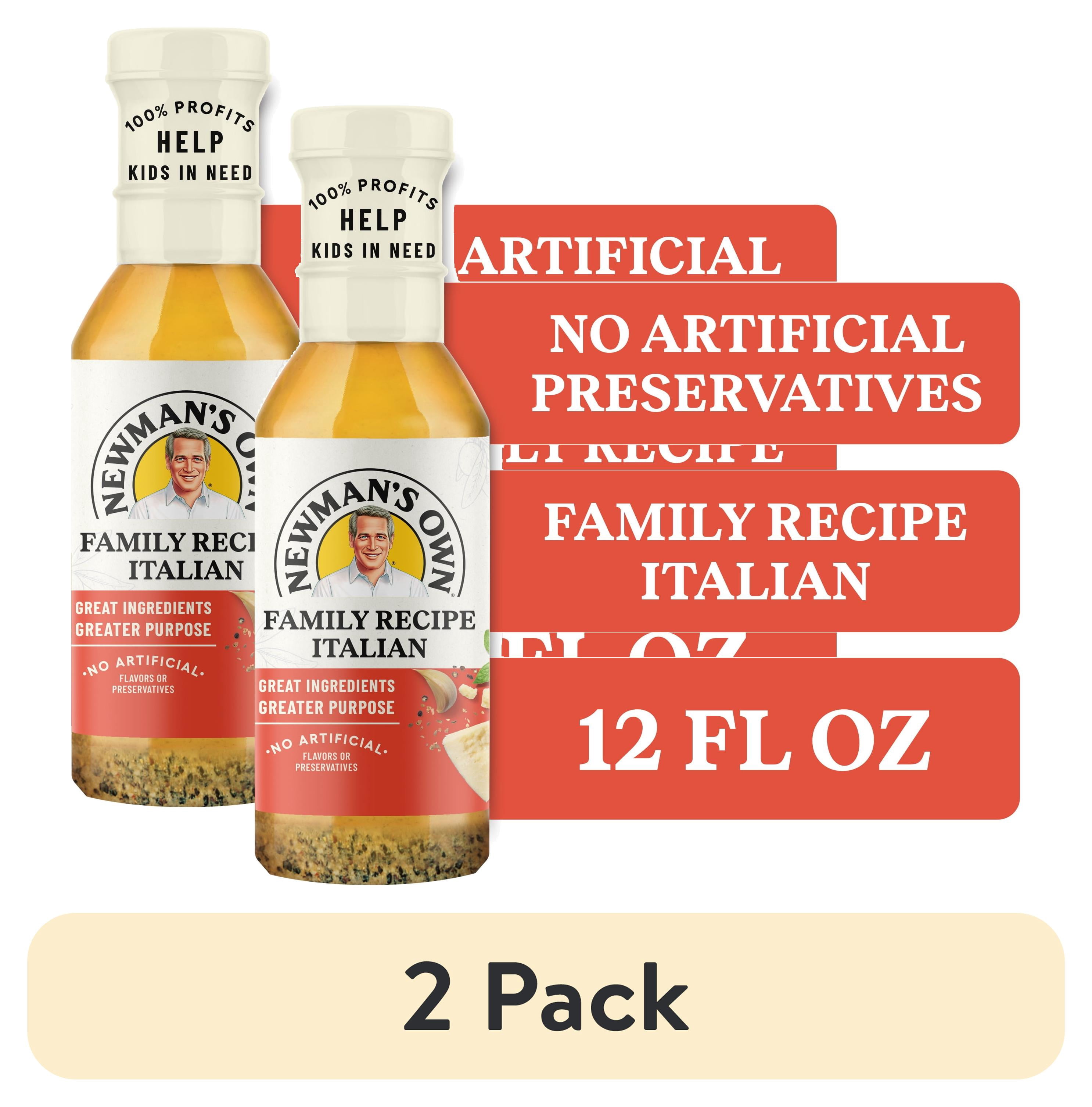 (2 pack) Newman's Own Family Recipe Italian Salad Dressing and Marinade, 12 fl oz