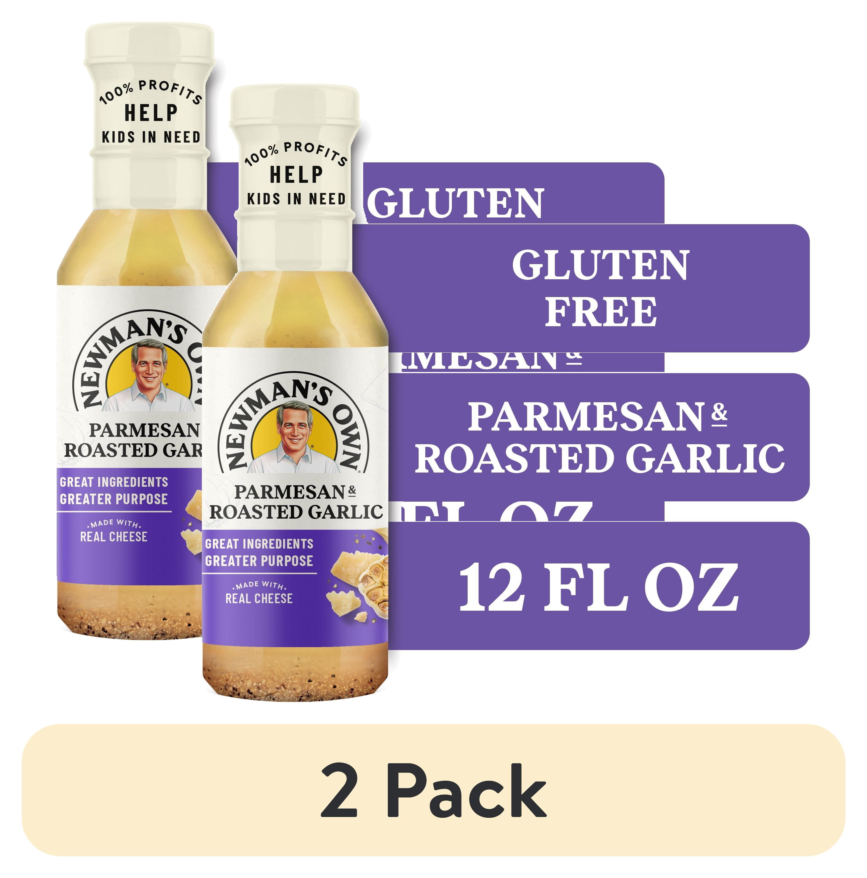 (2 pack) Newman's Own Parmesan & Roasted Garlic Salad Dressing and Marinade, 12 fl oz