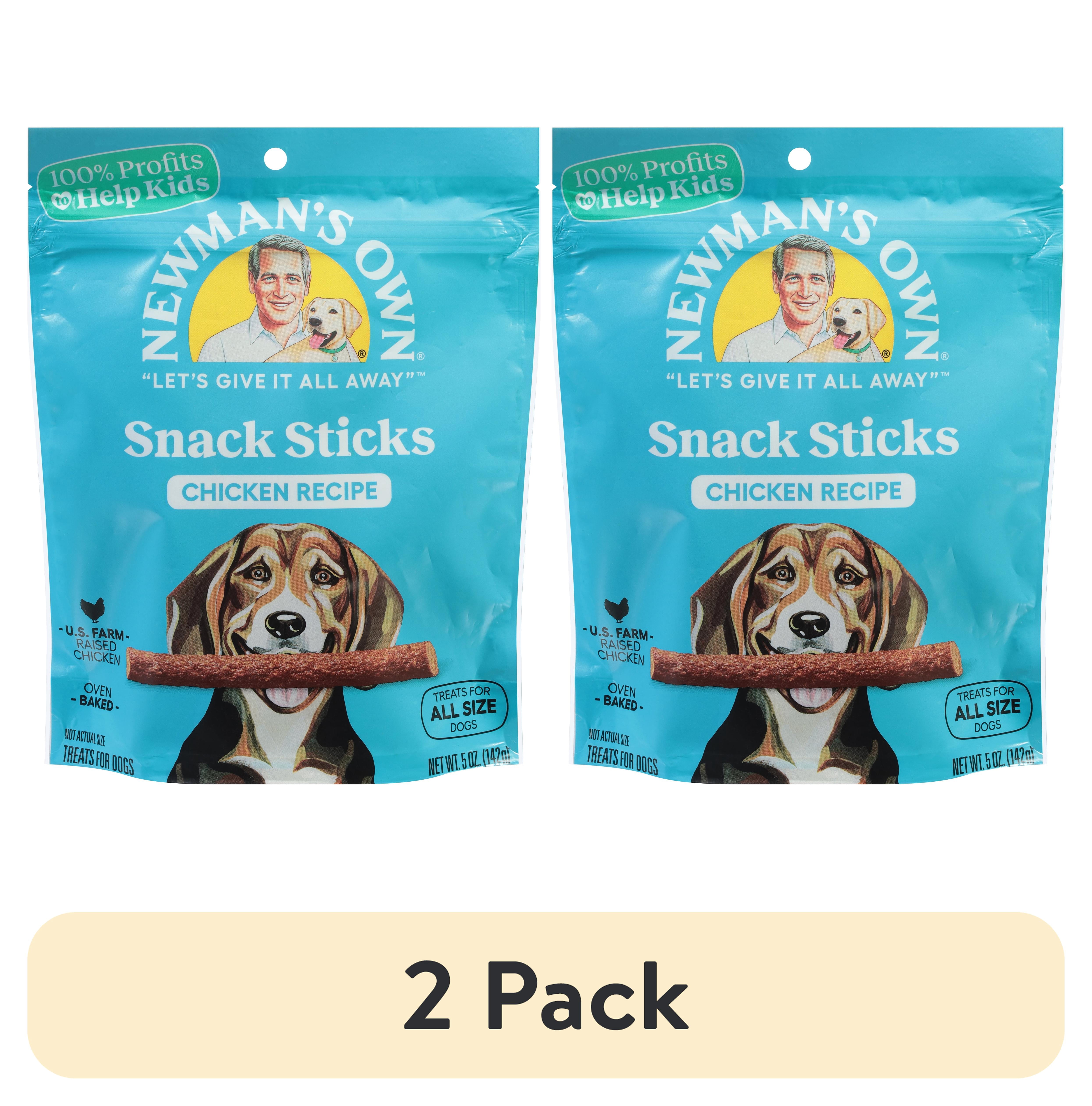 (2 pack) Newman's Own Snack Sticks Chicken Recipe Treats for Dogs 5 oz