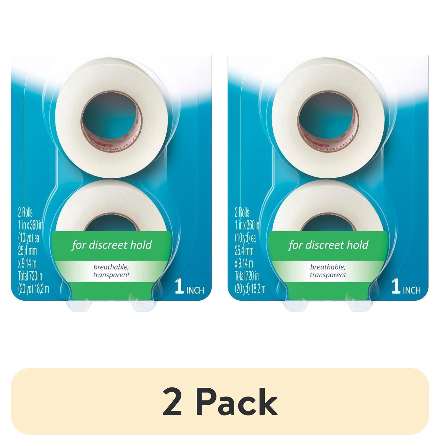 (2 pack) Nexcare Flexible Clear First Aid Tape, Hospital Grade, 2/Rolls