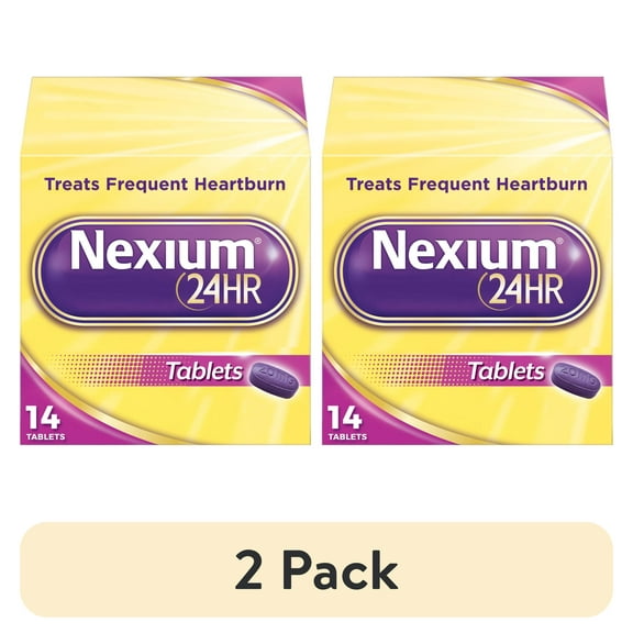 (2 pack) Nexium 24HR Acid Reducer Heartburn Relief Tablets with Esomeprazole Magnesium - 14 ct