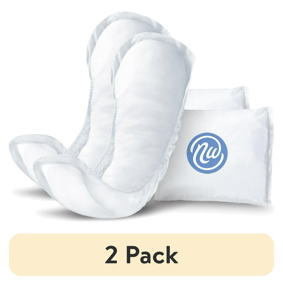 (2 pack) Nexwear Incontinence Pads, Dermatologist Tested, Maximum Absorbency 13.75 in, 30 Count, 1 Pack