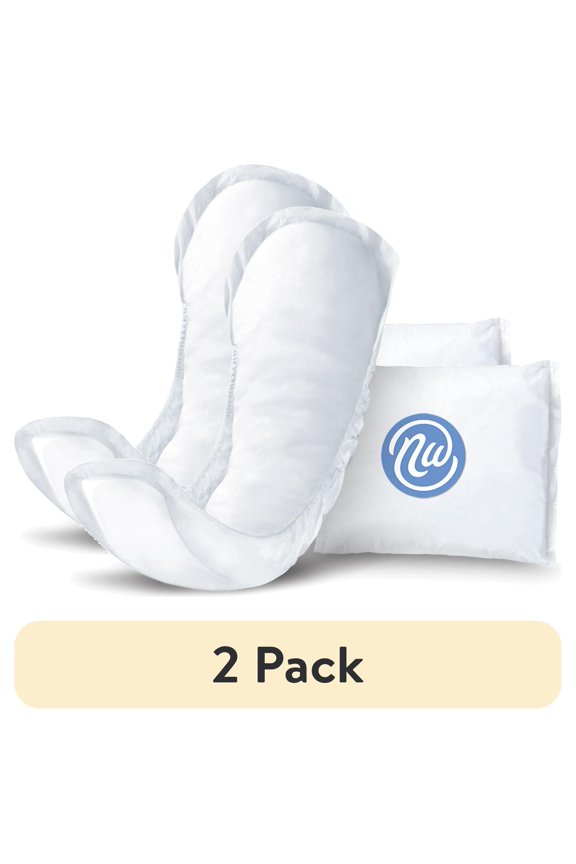 (2 pack) Nexwear Incontinence Pads, Dermatologist Tested, Maximum Absorbency 13.75 in, 30 Count, 1 Pack