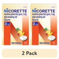thumbnail image 1 of (2 pack) Nicorette Nicotine Gum, Stop Smoking Aids, 2 Mg, Fruit Chill, 100 Count, 1 of 16