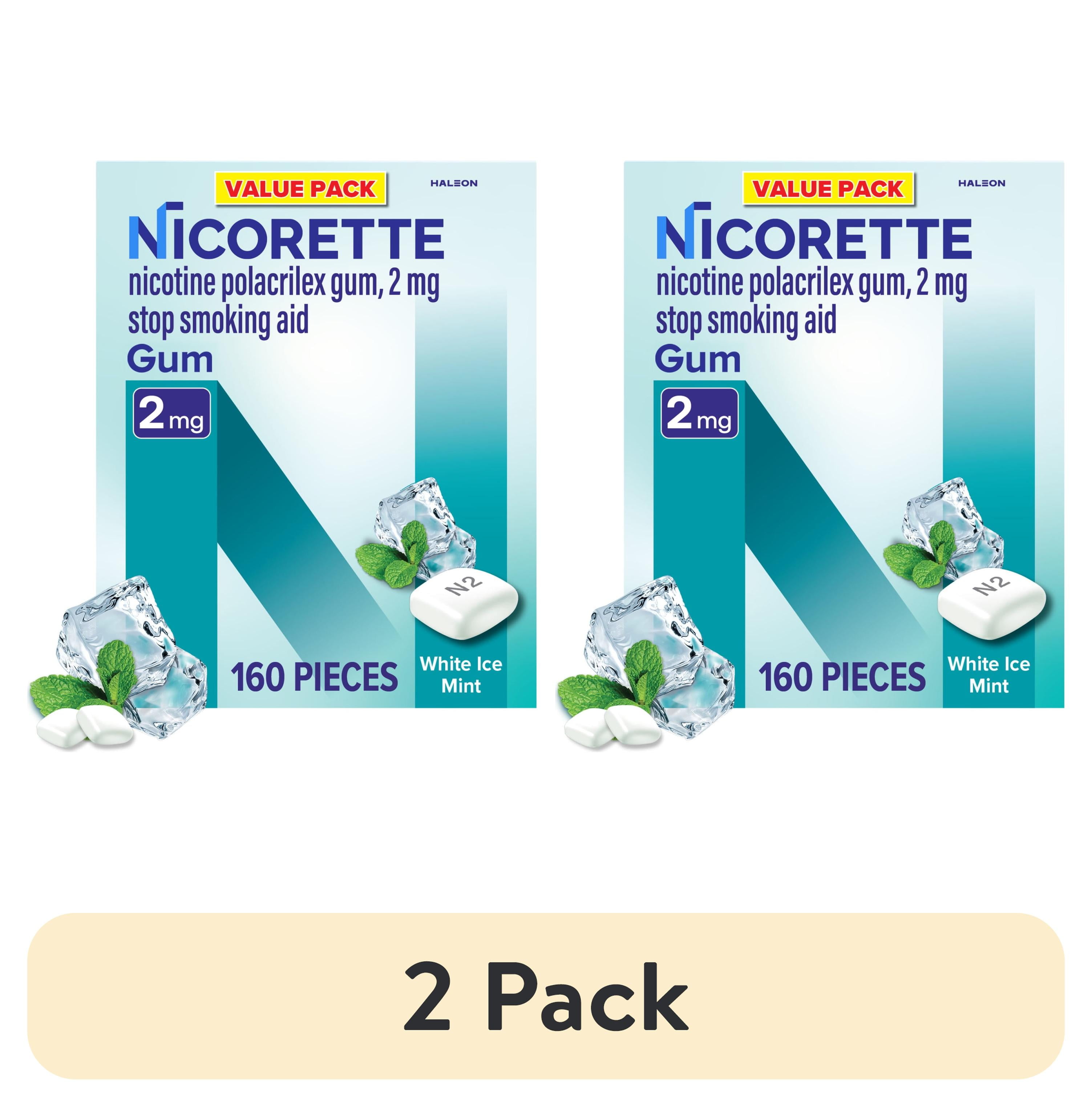 anti cigarette gum 2mg Nicotine Original (200 Ct) (2 pack) Nicorette Nicotine Gum,