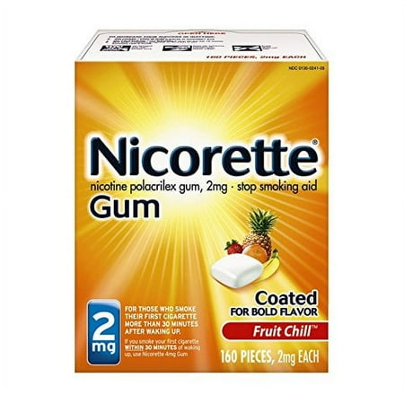 2 pack -Nicorette Nicotine Gum to Stop Smoking, 2mg, Fruit Chill, 160 Count