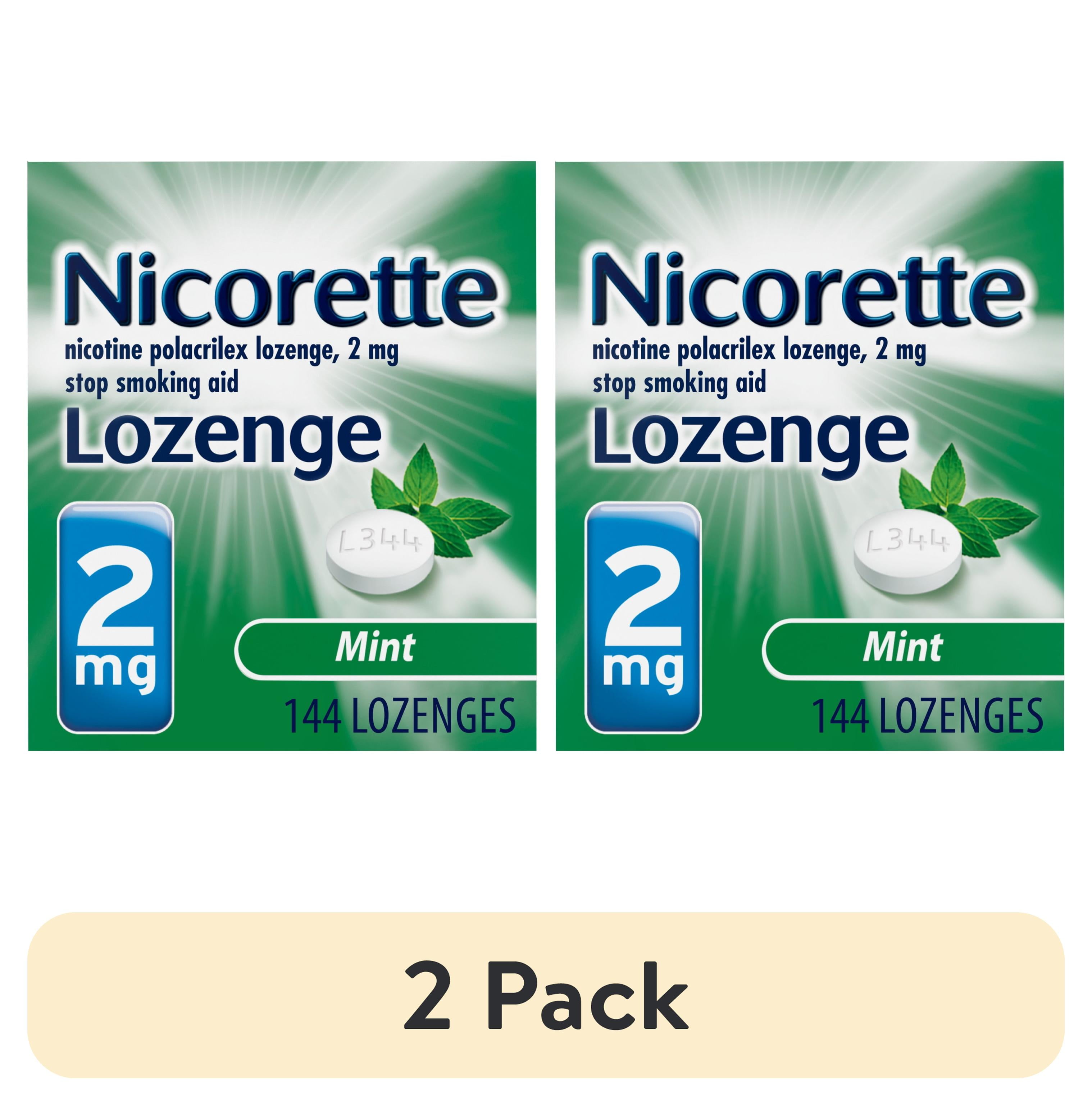 (2 pack) Nicorette Nicotine Lozenges, Stop Smoking Aids, 2 Mg, Mint, 144 Count