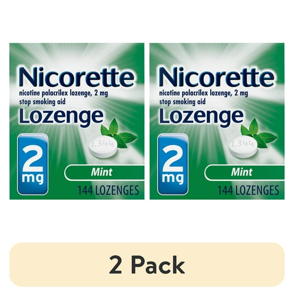Nicorette Nicotine Lozenges, Stop Smoking Aids, 2 Mg, Mint, 72 Count