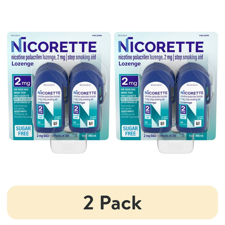 aids to stop smoking cigarettes 2 pack) Nicorette Nicotine Lozenges, Stop Smoking Aids, 2 Mg, Mint, 80  Count