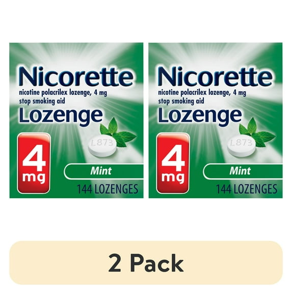 (2 pack) Nicorette Nicotine Lozenges, Stop Smoking Aids, 4 Mg, Mint, 144 Count