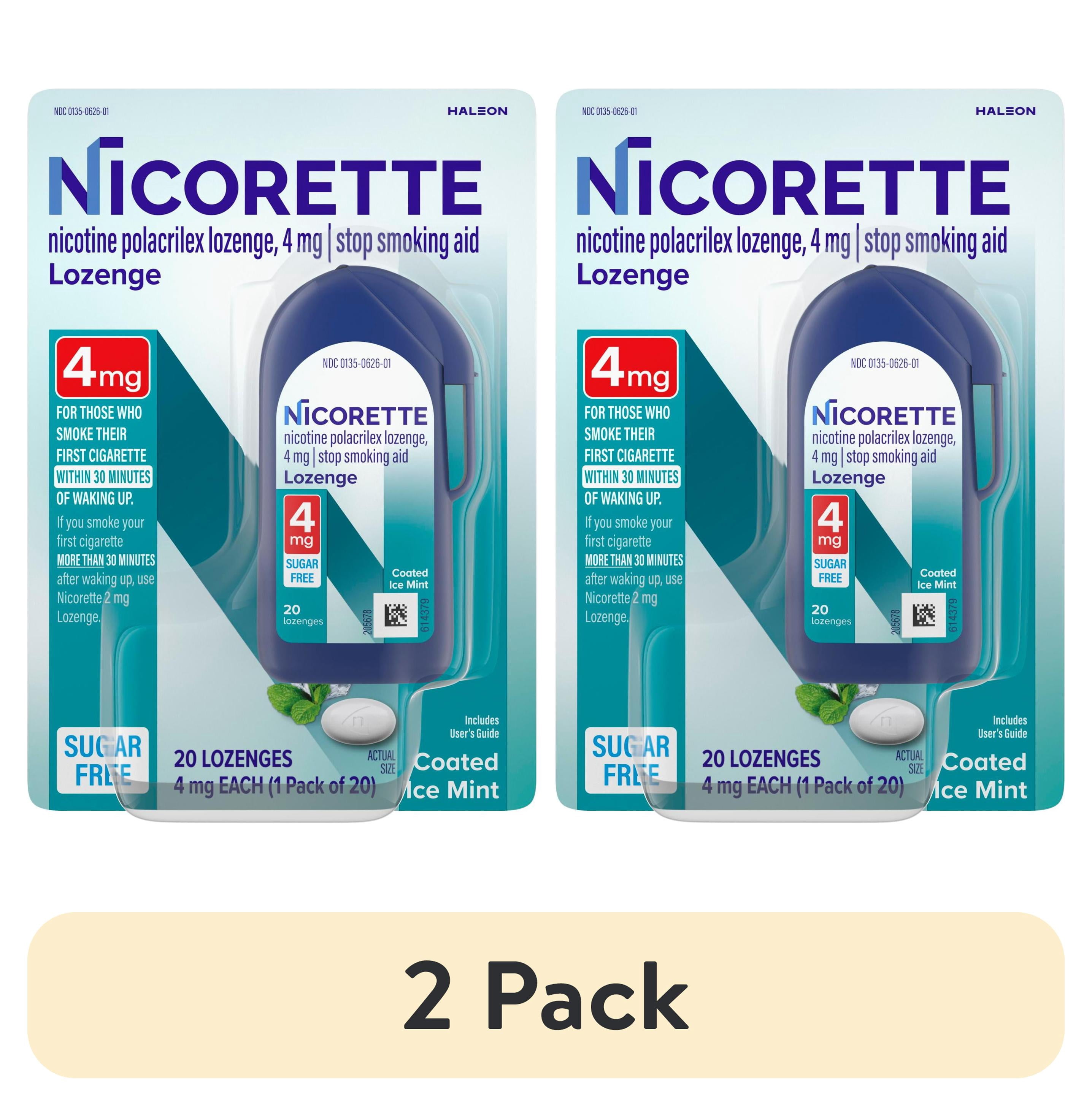 (2 pack) Nicorette Nicotine Lozenges, Stop Smoking Aids, 4 mg, Mint, 20 Count