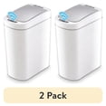 thumbnail image 1 of (2 pack) Nine Stars Automatic Bathroom Trash Can, 1.85 Gallon Plastic Motion Sensor Garbage Bin with Soft Close Lid, White, 1 of 8