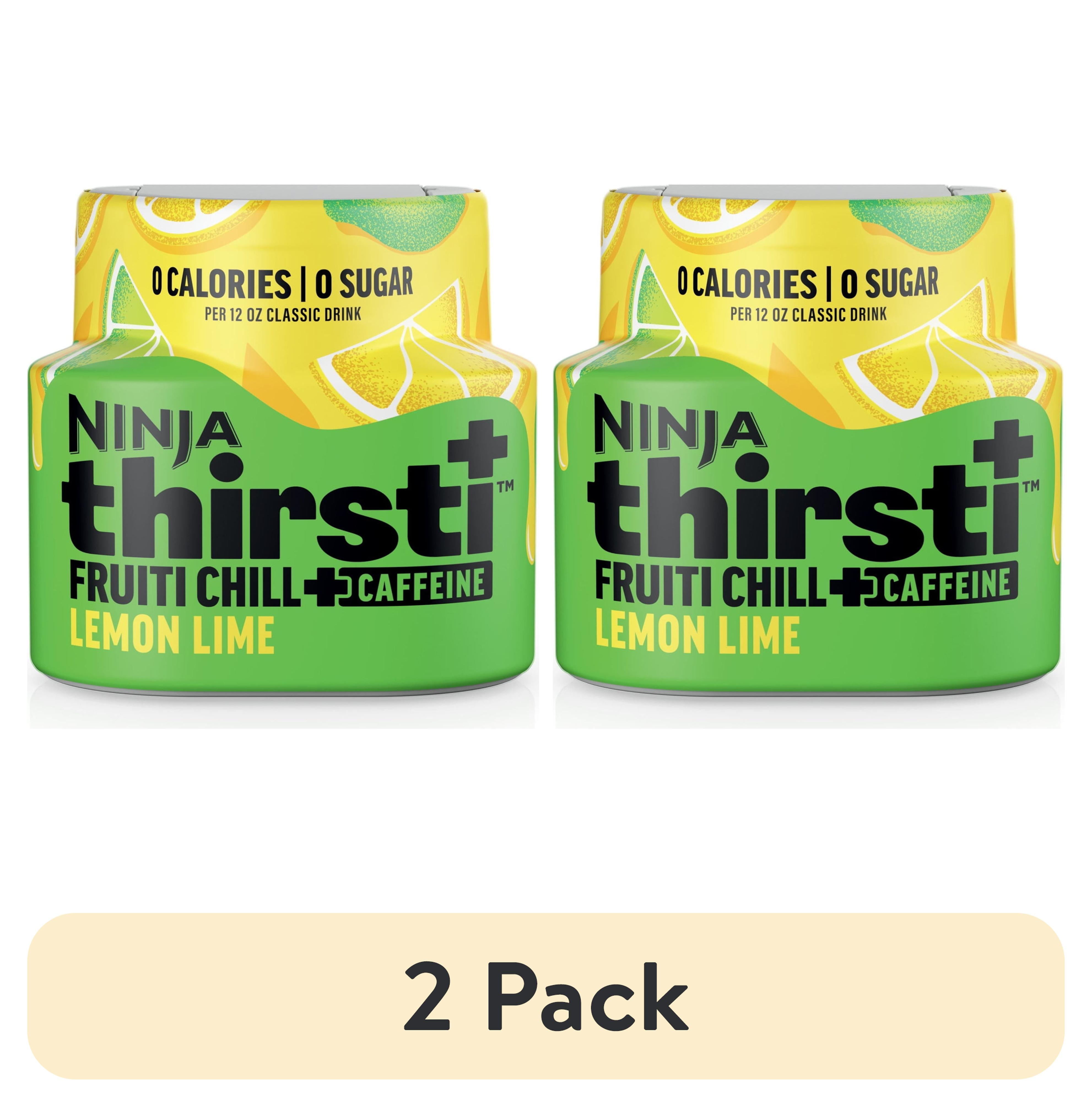 (2 pack) Ninja Thirsti FRUITI CHILL + CAFFEINE Lemon Lime Flavored Liquid Water Drops, 1 Flavor Pod, WCFLELI61