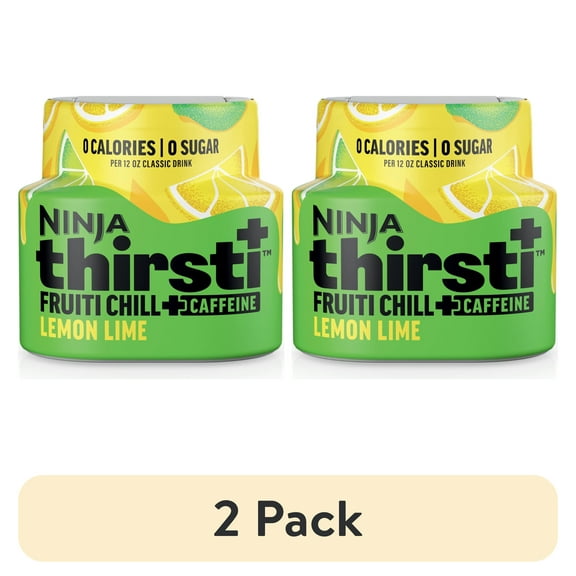 (2 pack) Ninja Thirsti FRUITI CHILL + CAFFEINE Lemon Lime Flavored Liquid Water Drops, 1 Flavor Pod, WCFLELI61