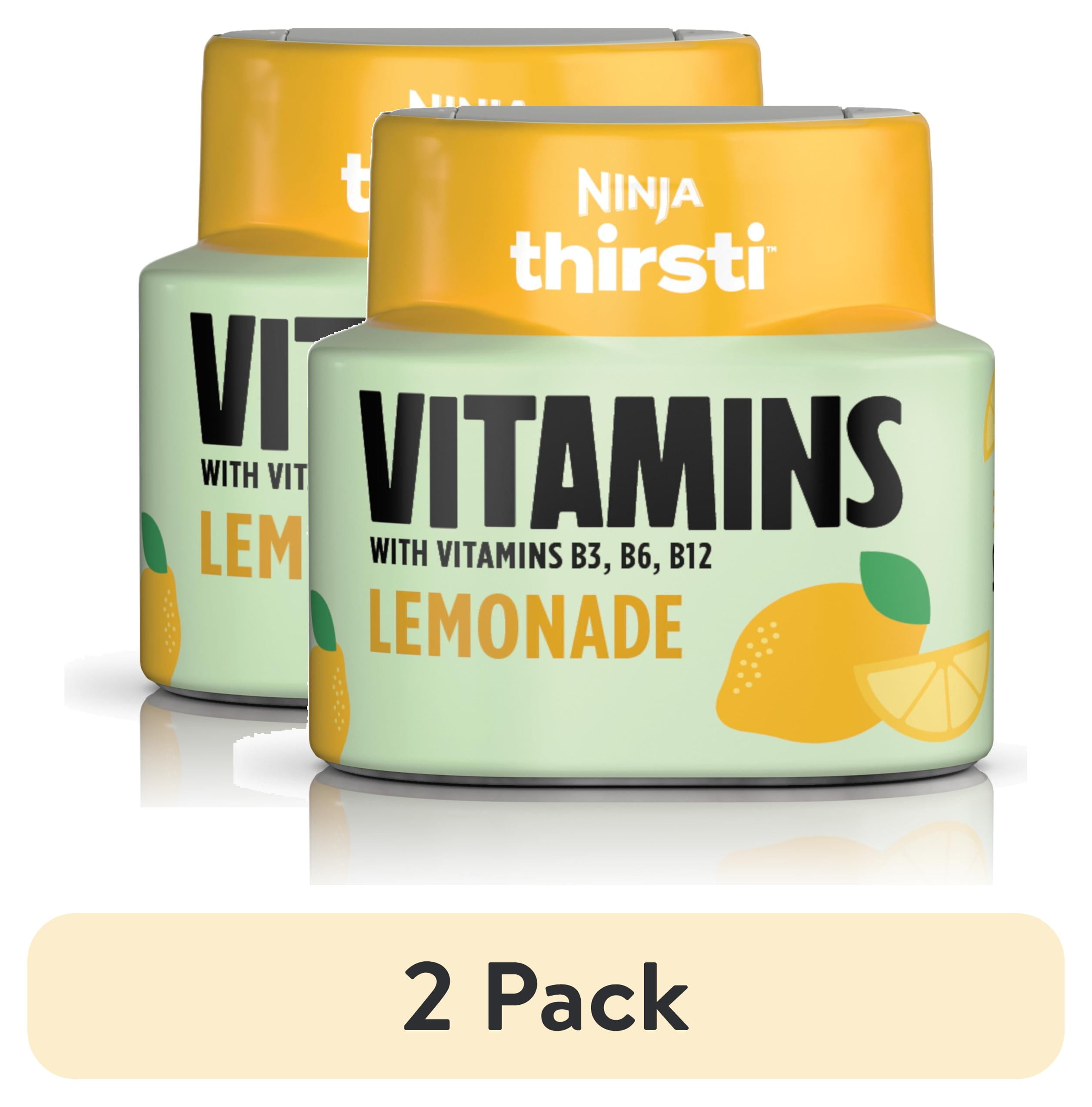 2 pack) Ninja Thirsti VITAMINS Lemonade Flavored Liquid Water