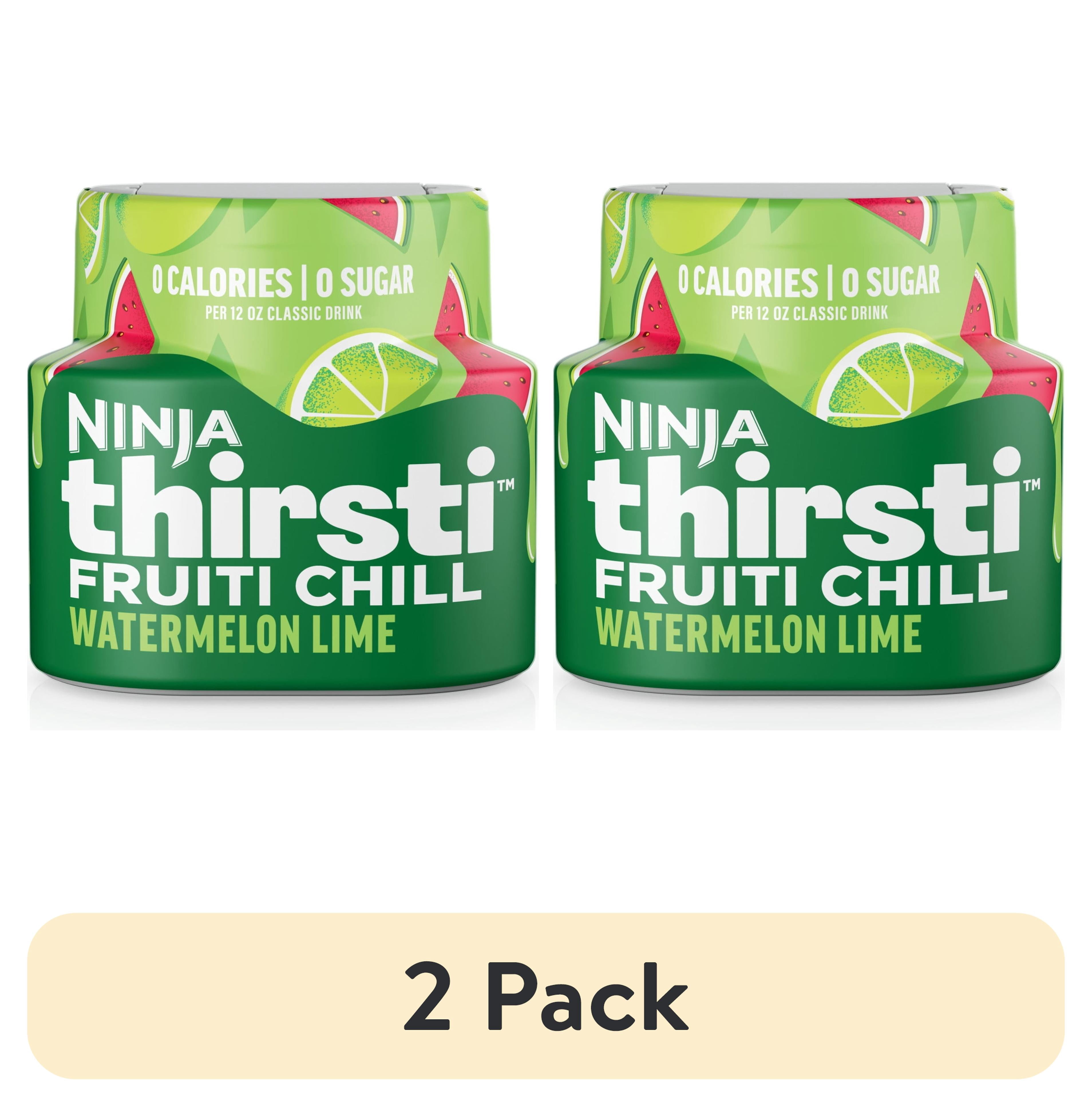 (2 pack) Ninja Thirsti FRUITI CHILL Watermelon Lime Flavored Liquid Water Drops, 1 Flavor Pod, WCFWTLI61
