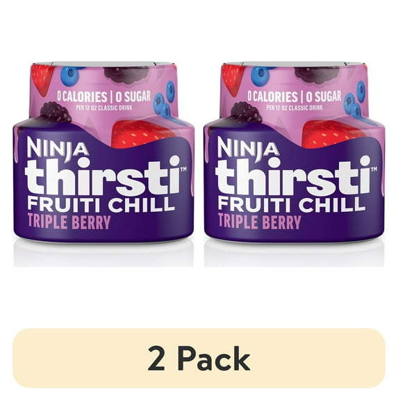 (2 pack) Ninja Thirsti FRUTTI CHILL Triple Berry Flavored Liquid Water Drops, 1 Flavor Pod, WCFTRBY61