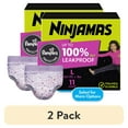 thumbnail image 1 of (2 pack) Ninjamas Girls Bedwetting Nighttime Underwear , Size L (64-95+ lbs), 11 Count (Select for More Options), 1 of 17
