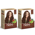 thumbnail image 1 of (2 pack) Nisha (Pack 6) Henna Hair Color Dye, Permanent Black Hair Color, 100% Grey Coverage, Dark Brown, 0.35 oz Each Pack, 1 of 9