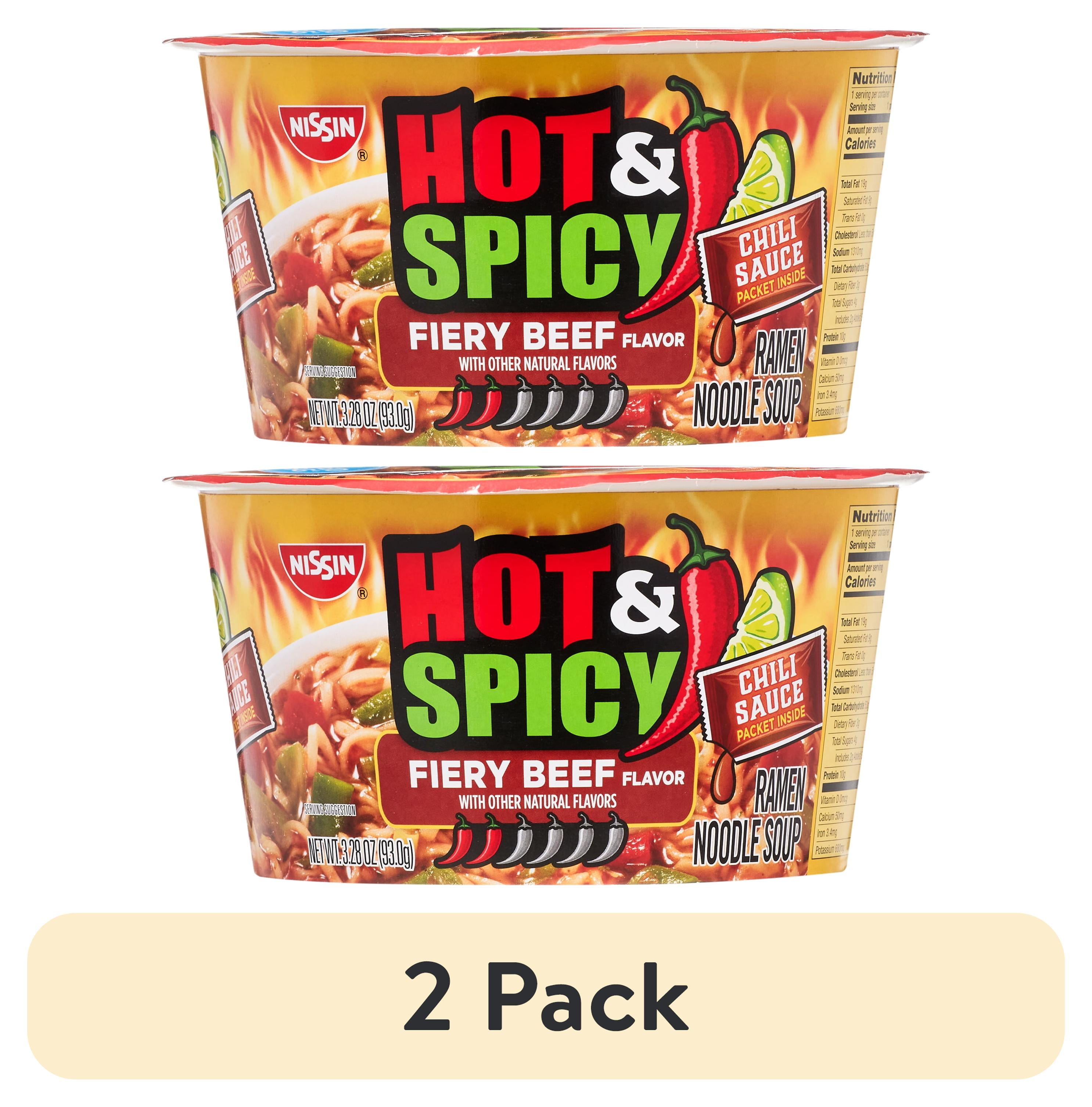 Nissin Instant Food Bowl Noodles Hot & Spicy Beef Flavor Ramen