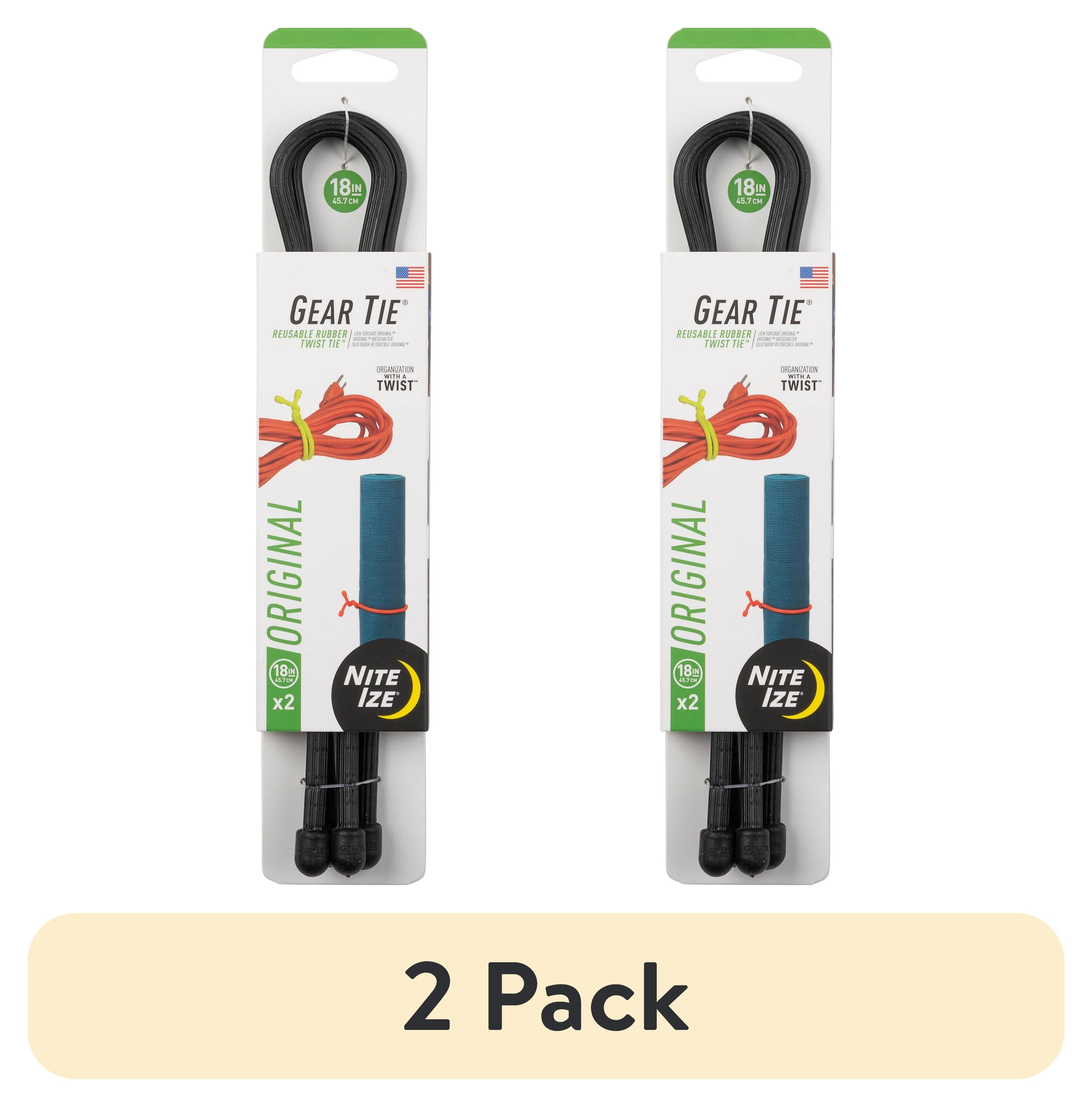 (2 pack) Nite Ize Gear Tie® Reusable Rubber Twist Tie™ 18 in. - 2 Pack - Black
