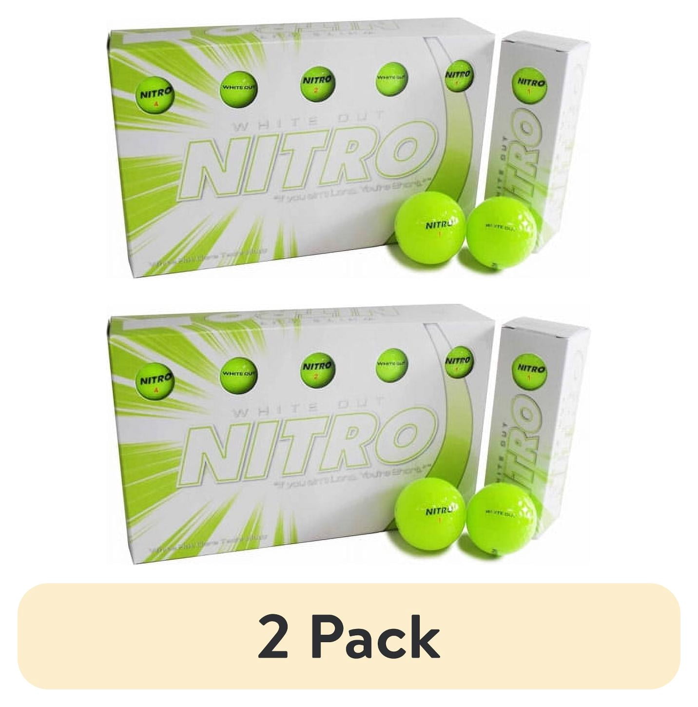 (2 pack) Nitro Golf Golf Balls, Yellow, 15 Pack