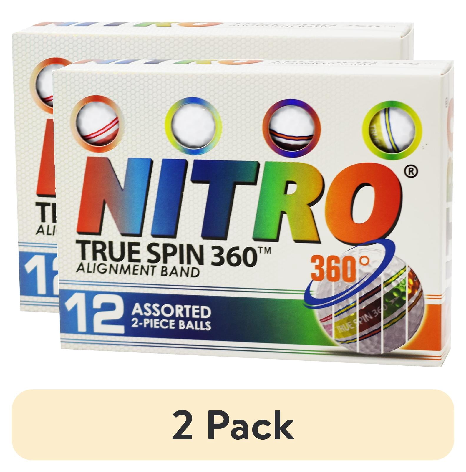 (2 pack) Nitro Truespin 360 Golf Balls 12pk