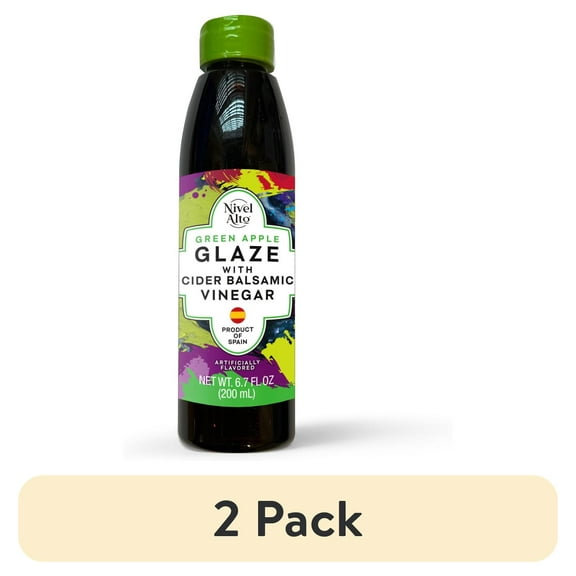 (2 pack) Nivel Alto Green Apple Glaze with Cider Balsamic Vinegar, 6.7 fl oz (200mL)