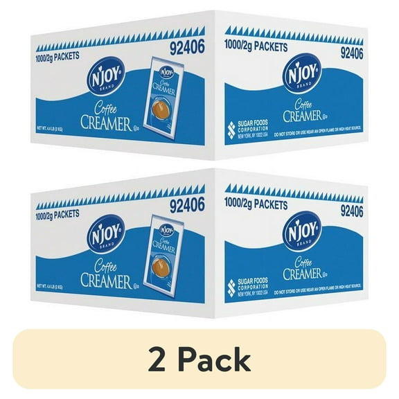 (2 pack) Njoy, SUG92406, N'Joy Nondairy Creamer Packets, 1000 / Box