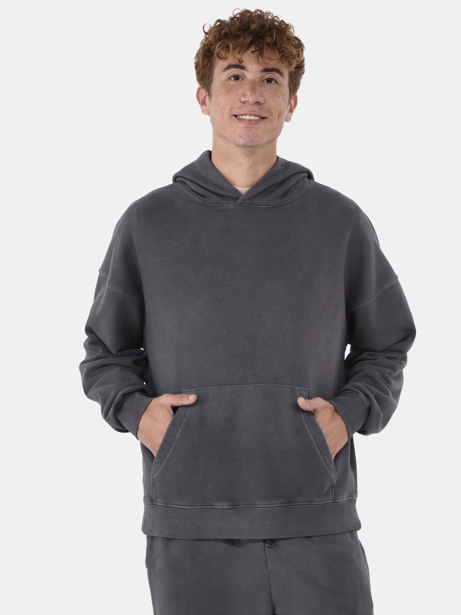 (2 pack) No Boundaries All Gender Oversized Fleece Hoodie Sweatshirt, 1 or 2-Pack, Men's