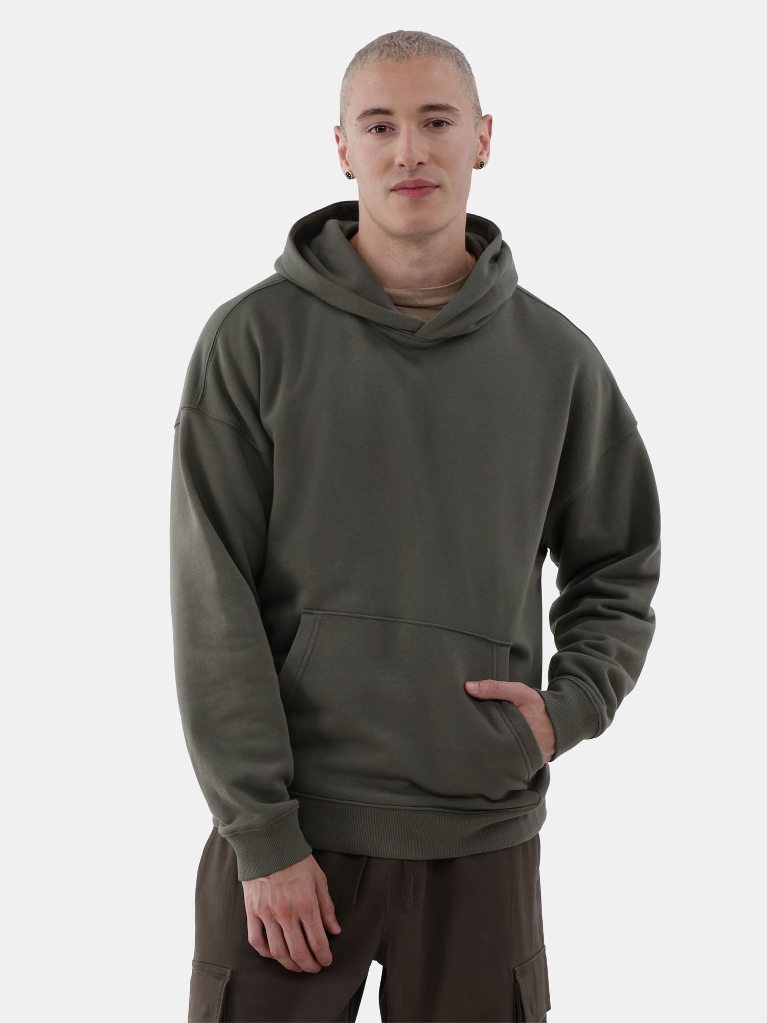 (2 pack) No Boundaries All Gender Oversized Fleece Hoodie Sweatshirt, 1 or 2-Pack, Men's