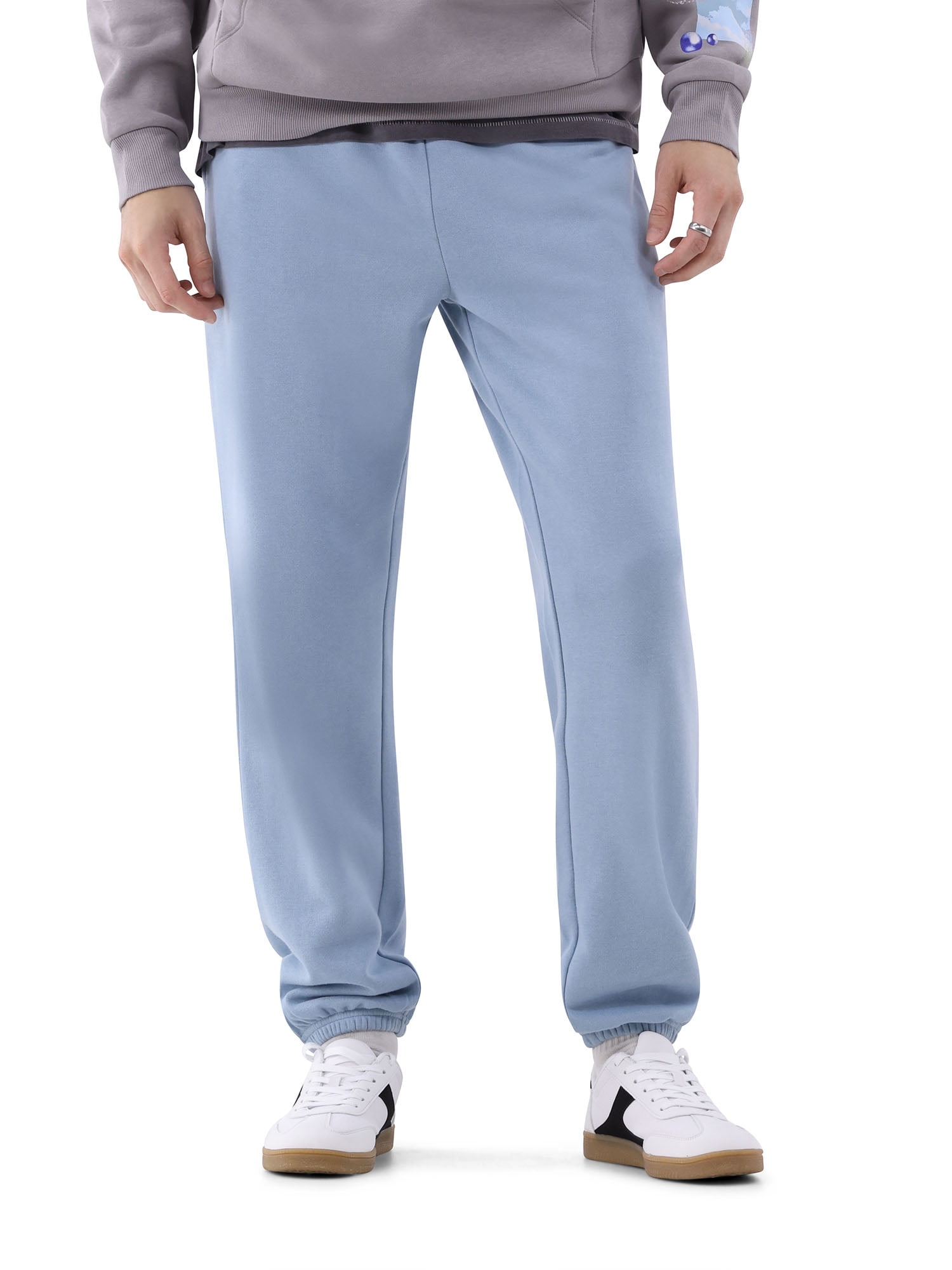 (2 pack) No Boundaries All Gender Soft Fleece Jogger Pants, 30" Inseam, Men's and Big Men's