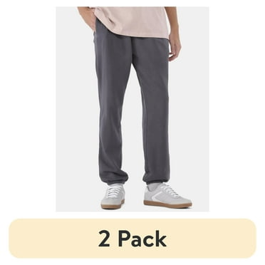 (2 pack) No Boundaries All Gender Soft Fleece Jogger Pants, 30" Inseam, Men's and Big Men's
