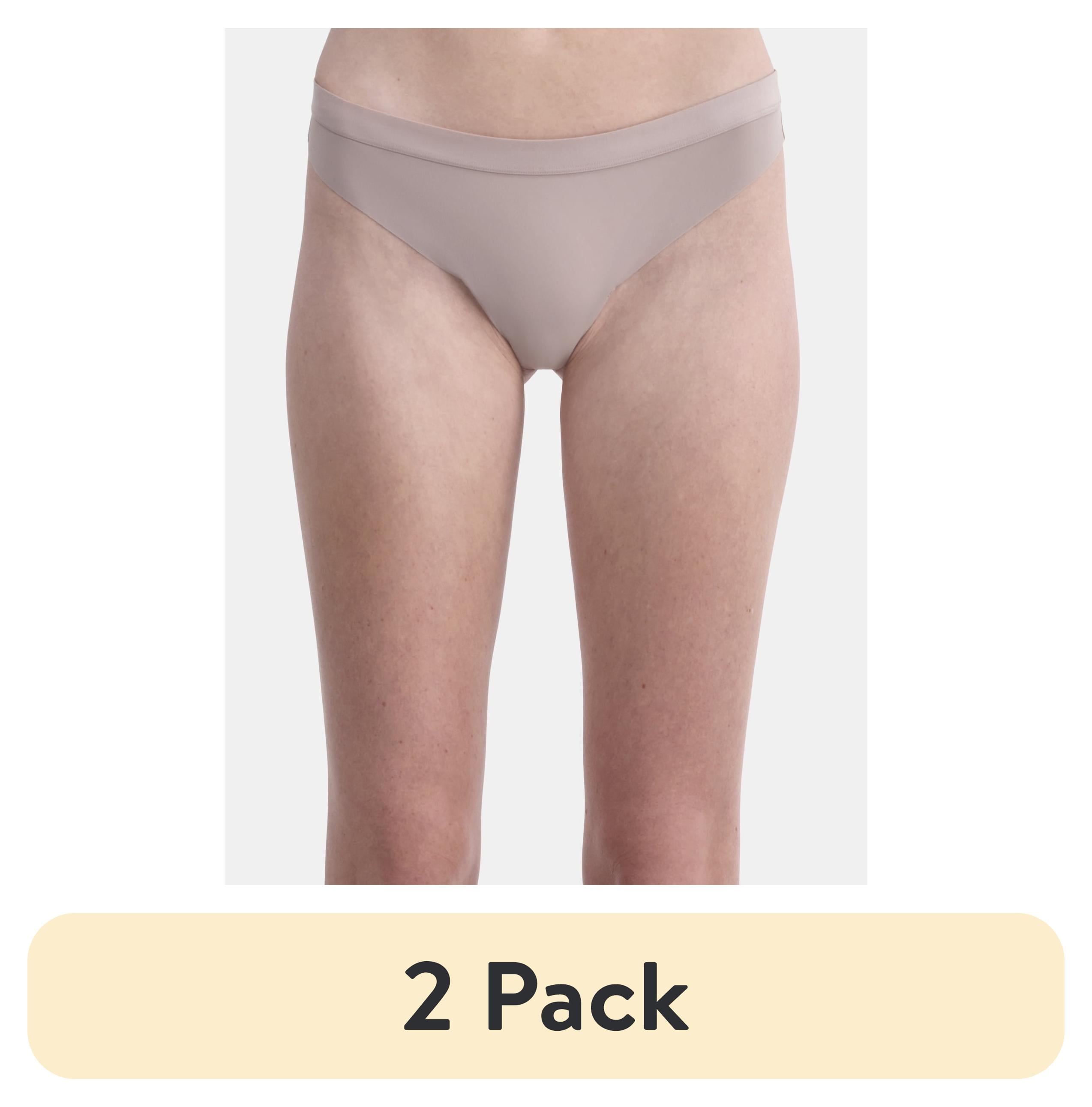 (2 pack) No Boundaries Micro Thong Panty, Women’s and Women’s Plus, Sizes S-XXXL