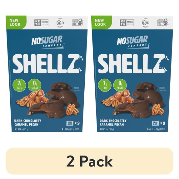 No Sugar Company (2 pack) No Sugar Company Shellz Dark Chocolatey Caramel Pecan, 9 Count — product image