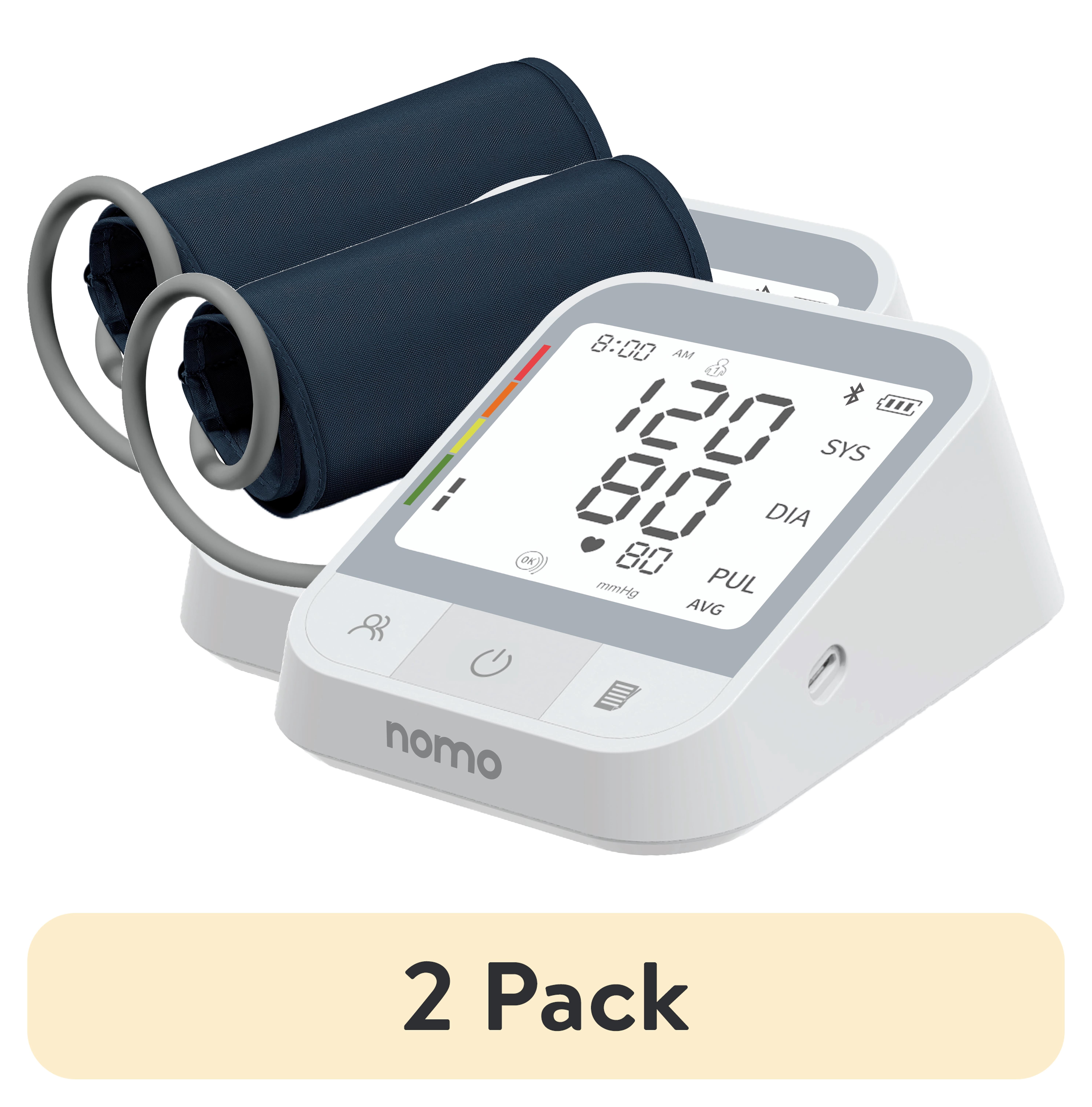 (2 pack) Nomo Smart Care, Upper Arm Blood Pressure Monitor